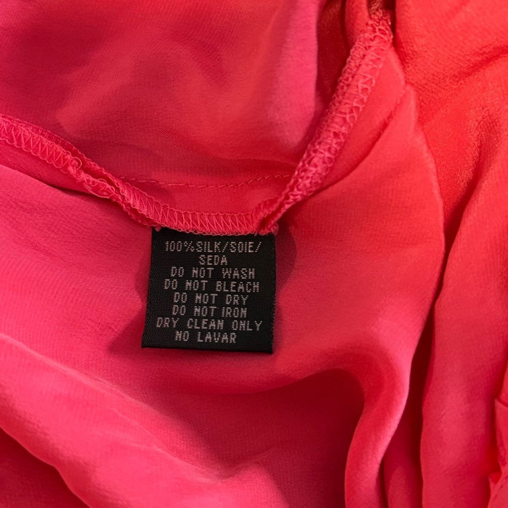 Kenneth Cole New York Pink Pleated Silk Skirt | US 4 - Picture 2 of 7